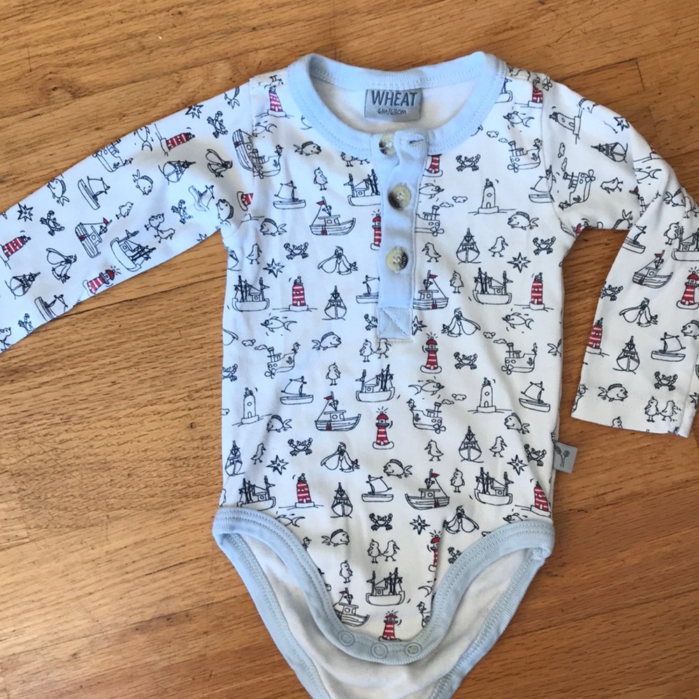 Wheat Nautical Onesie